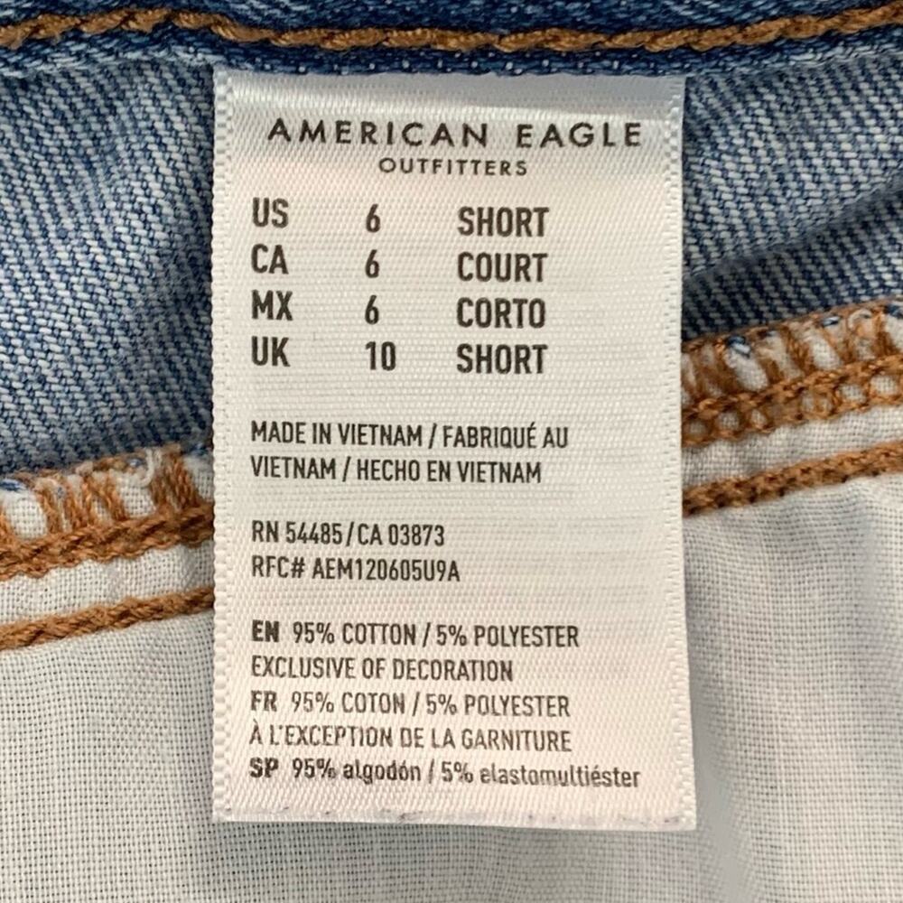 American Eagle Women's Ripped Mom Jean Distressed Jeans -  Size:  6 (Short) - Picture 14 of 15